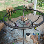 round broken table glass